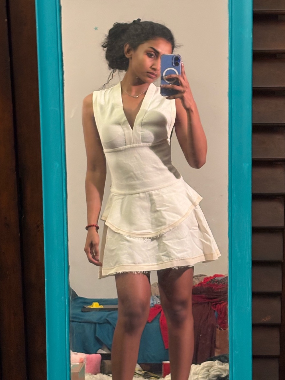 IRO White Tiered V-Neck Sleeveless Mini Dress ( No tags)